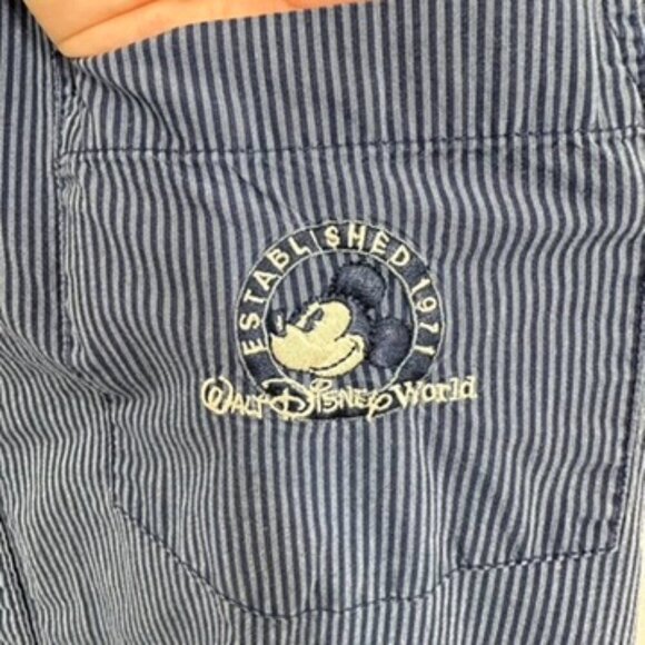 Mickey Inc. Mickey Mouse Disney Men's Size XL Blue Striped Button Down Shirt - Picture 6 of 8